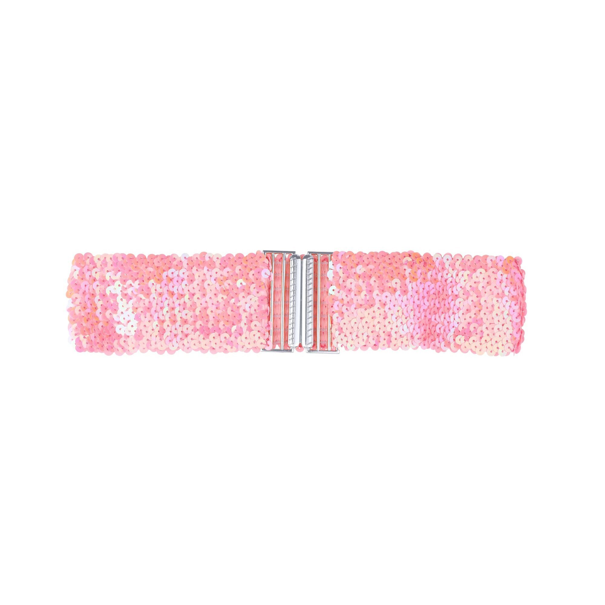 9444 Womens Plus Size Stretchy Waist Belts Metal Interlock Buckles Sequins